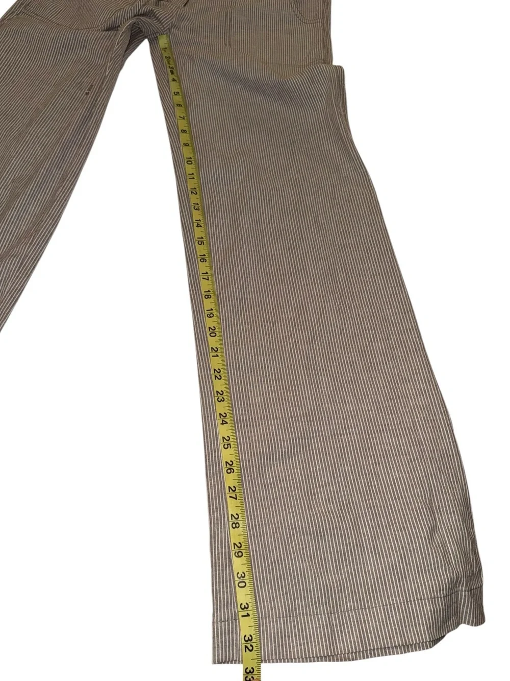 SW3 Bespoke Women’s Striped Drawstring Pants Size 8 Brown White Cotton Wide Leg